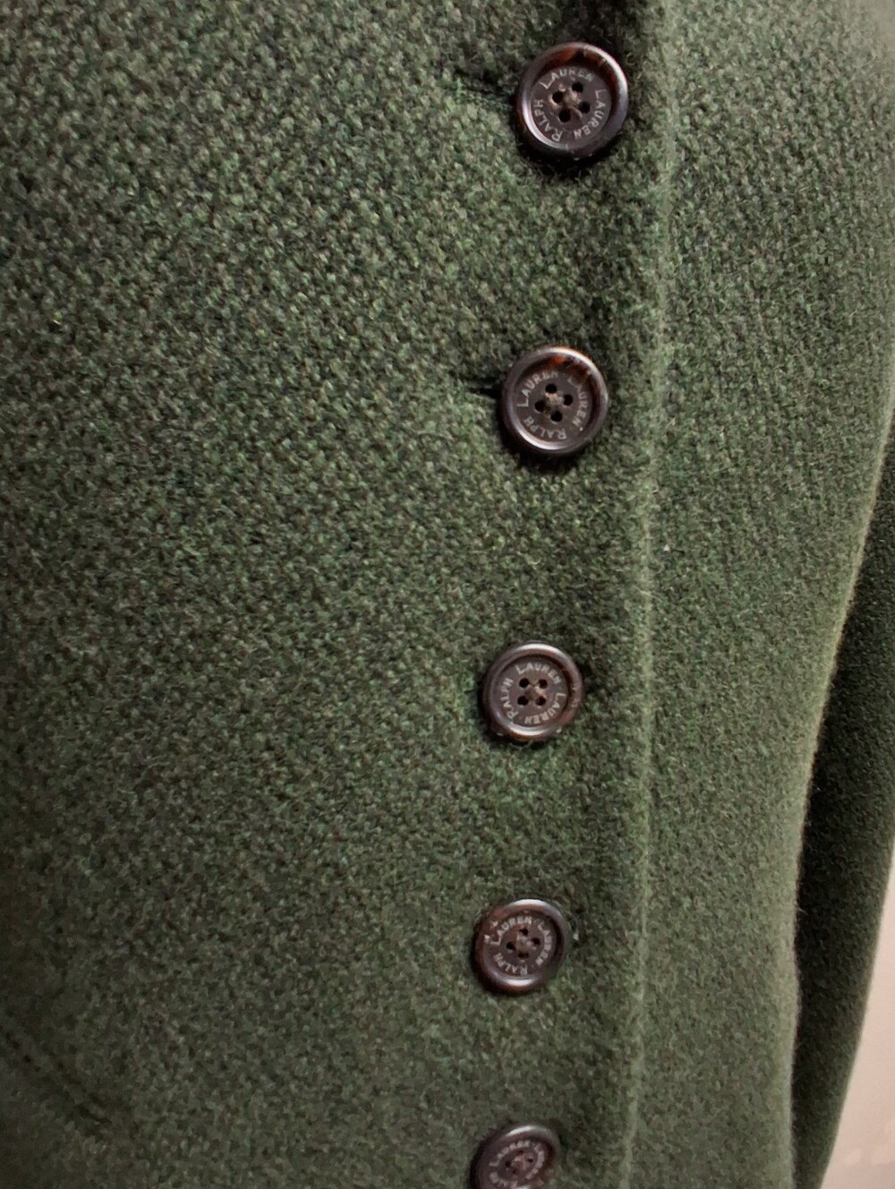 Vintage Ralph Lauren Lauren Dark Forest Green Textured Jacket - Picture 11 of 16